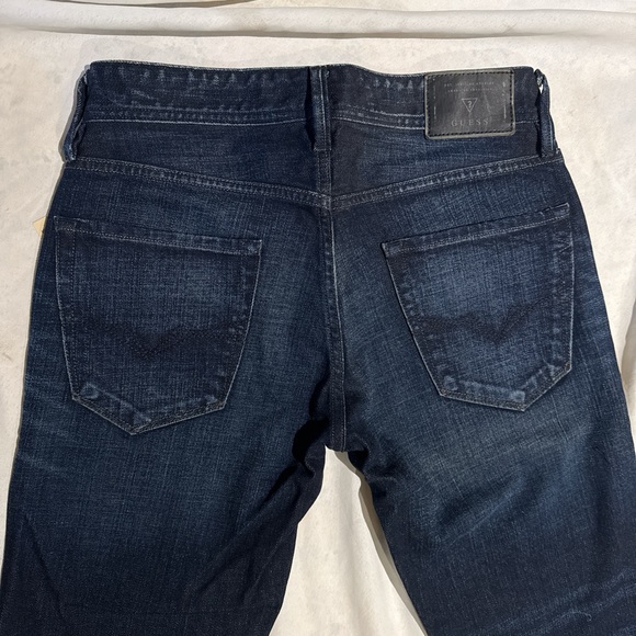 New Guess Men’s Pasadena Straight Leg Dark Denim Jeans Size 30